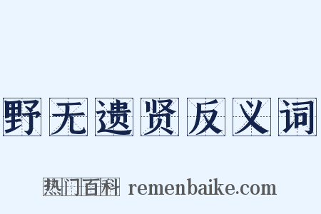 野无遗贤反义词是什么意思的图片